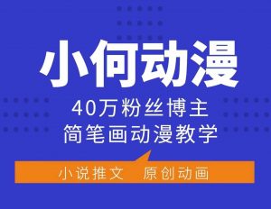 小何动漫简笔画动漫教学，40万粉丝博主课程，可做伙伴计划、分成计划、接广告等-星河轻创