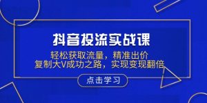 抖音投流实战课，轻松获取流量，精准出价，复制大V成功之路，实现变现翻倍-星河轻创