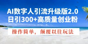AI数字人引流升级版2.0，日引300+高质量创业粉，操作简单，颠覆以往玩法-星河轻创