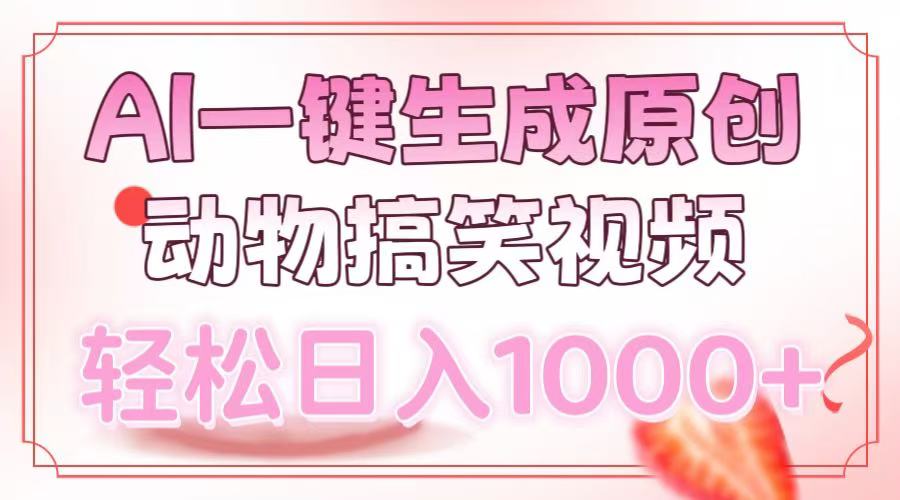 AI一键生成原创动物搞笑视频，轻松日入1000+-星河轻创