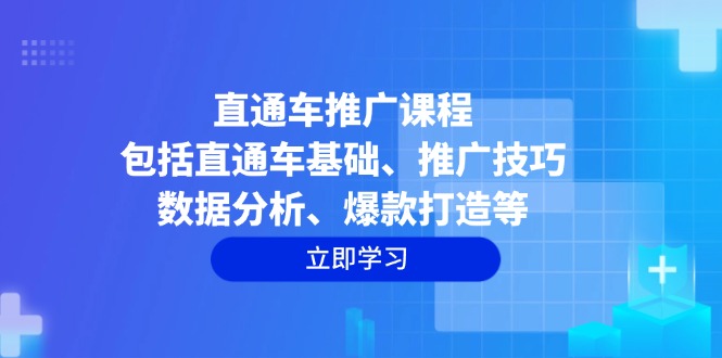 直通车推广课程：包括直通车基础、推广技巧、数据分析、爆款打造等-星河轻创