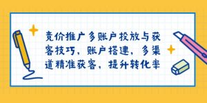 竞价推广多账户投放与获客技巧，账户搭建，多渠道精准获客，提升转化率-星河轻创