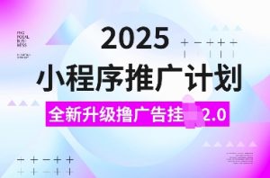 2025小程序推广计划，全新升级撸广告挂JI2.0玩法，日入多张，小白可做【揭秘】-星河轻创