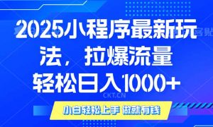 2025年小程序最新玩法，流量直接拉爆，单日稳定变现1000+-星河轻创