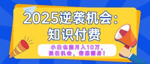 2025逆袭项目——知识付费，小白也能月入10万年入百万，抓住机会彻底翻...-星河轻创