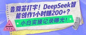 告别苦打字！DeepSeek智能创作1小时入2张？小白实操记录曝光-星河轻创