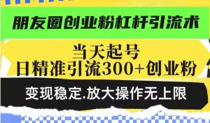 朋友圈创业粉杠杆引流术，投产高轻松日引300+创业粉，变现稳定.放大操...-星河轻创