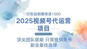 2025视频号代运营 日躺赚1000＋ 只需提供账号-星河轻创