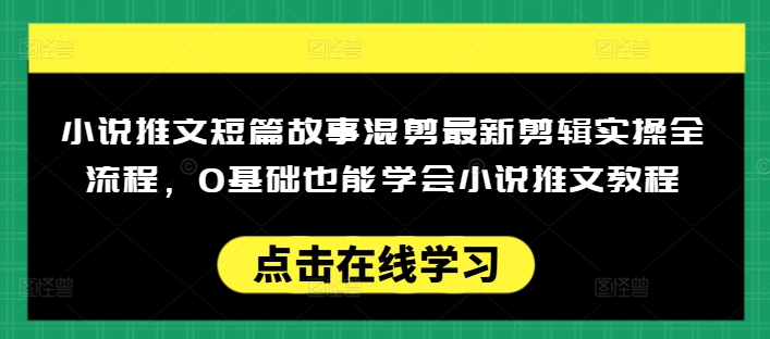 小说推文短篇故事混剪最新剪辑实操全流程，0基础也能学会小说推文教程，肯干多发日入多张-星河轻创