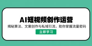 AI短视频创作运营，揭秘算法、文案创作与私域引流，助你掌握流量密码-星河轻创
