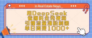用DeepSeek做哪吒走秀视频，引爆流量涨粉利器，单日变现1k-星河轻创