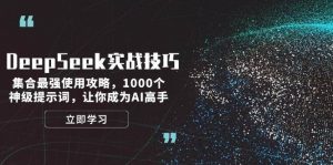 DeepSeek实战技巧：集合最强使用攻略，1000个神级提示词，让你成为AI高手-星河轻创