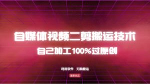 详细教你自媒体视频二剪搬运技术，自己加工100%过原创，无脑搬运-星河轻创