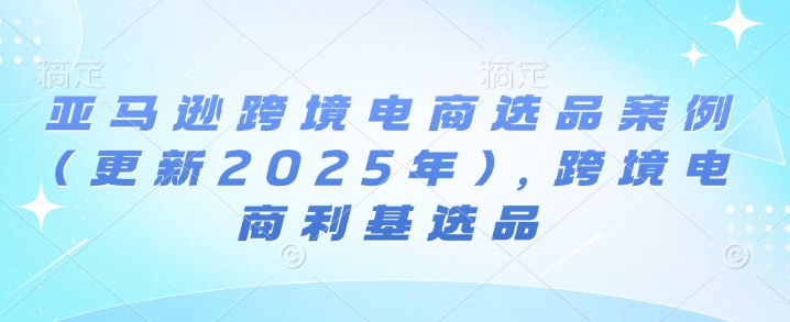 亚马逊跨境电商选品案例(更新2025年3月)，跨境电商利基选品-星河轻创