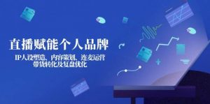直播赋能个人品牌：IP人设塑造、内容策划、连麦运营、带货转化及复盘优化-星河轻创
