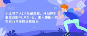 小红书个人IP陪跑课程，开启你职业生涯的PLAN-B，素人也能火成为百万博主的流量密码-星河轻创