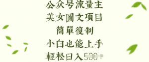 流量主长期收益项目，美女图片简单复制，小白也能上手，轻松日入5张-星河轻创