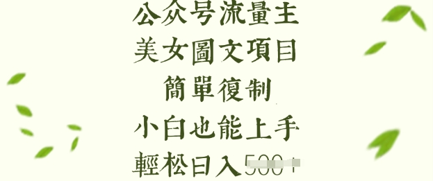 流量主长期收益项目，美女图片简单复制，小白也能上手，轻松日入5张-星河轻创