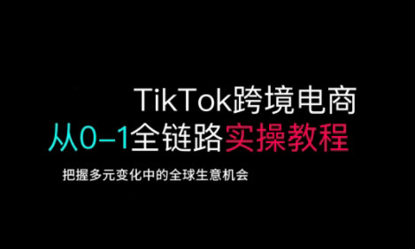 TikTok跨境电商从0-1全链路全方位实操教程，把握多元变化中的全球生意机会-星河轻创