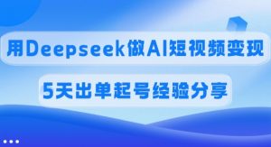 佣金45%,用Deepseek做AI短视频变现,5天出单起号经验分享-星河轻创