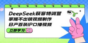DeepSeek获客特训营：掌握不出镜视频制作，日产百条IP口播视频-星河轻创