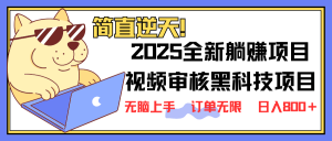 2025 全新视频审核黑科技项目登场，新手小白无脑上手5秒闭眼出单，订单...-星河轻创