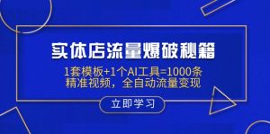 实体店流量爆破秘籍：1套模板+1个AI工具=1000条精准视频，全自动流量变现-星河轻创
