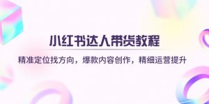 小红书达人带货教程：精准定位找方向，爆款内容创作，精细运营提升-星河轻创