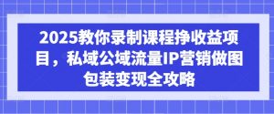 2025教你录制课程挣收益项目，私域公域流量IP营销做图包装变现全攻略-星河轻创