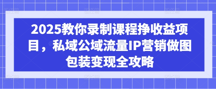 2025教你录制课程挣收益项目，私域公域流量IP营销做图包装变现全攻略-星河轻创