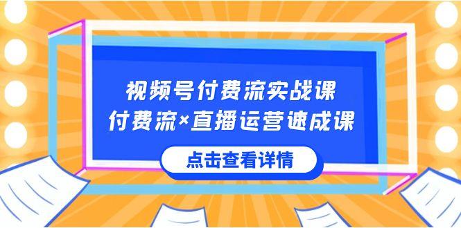 视频号付费流实战课，付费流×直播运营速成课，让你快速掌握视频号核心运营技能-星河轻创