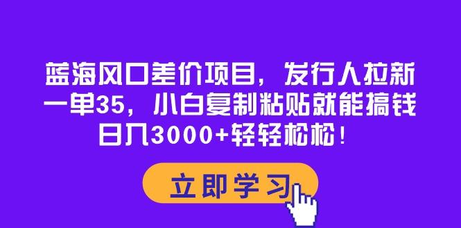 蓝海风口差价项目，发行人拉新，一单35，小白复制粘贴就能搞钱！日入30…-星河轻创