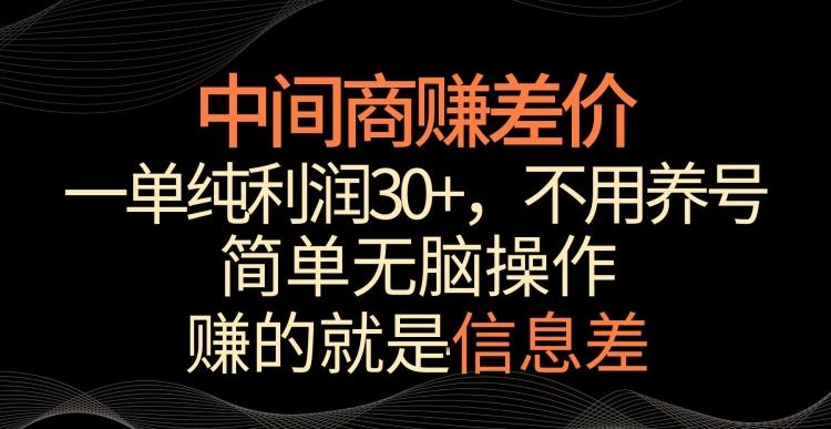 中间商赚差价，一单纯利润30+，简单无脑操作，赚的就是信息差，轻轻松松日入1000+【揭秘】-星河轻创