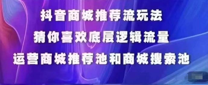 抖音商城运营课程，猜你喜欢入池商城搜索商城推荐人群标签覆盖-星河轻创