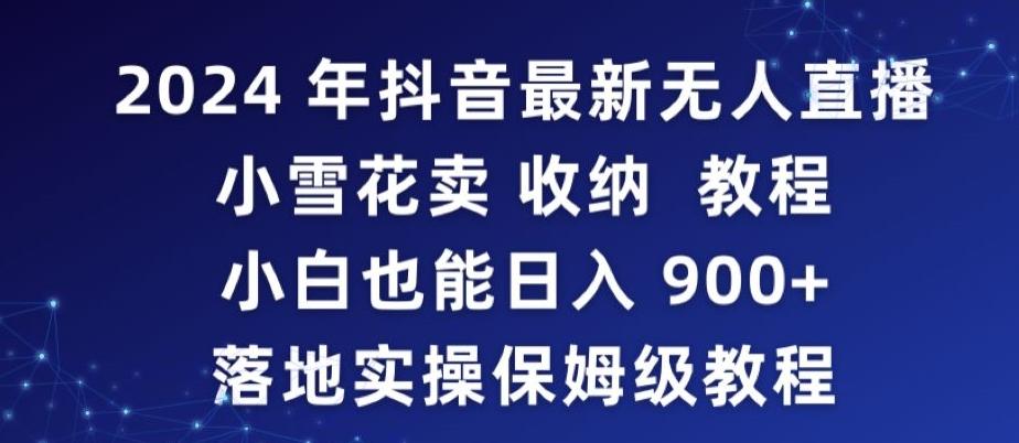2024年抖音最新无人直播小雪花卖收纳教程，小白也能日入900+落地实操保姆级教程【揭秘】-星河轻创