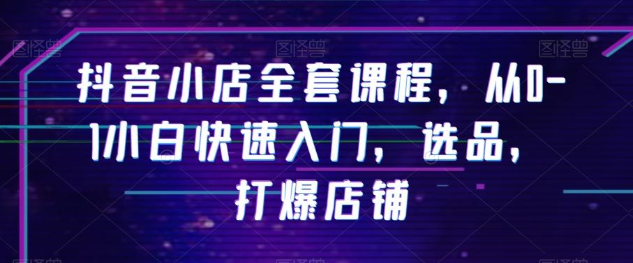 抖音小店全套课程，从0-1小白快速入门，选品，打爆店铺-星河轻创