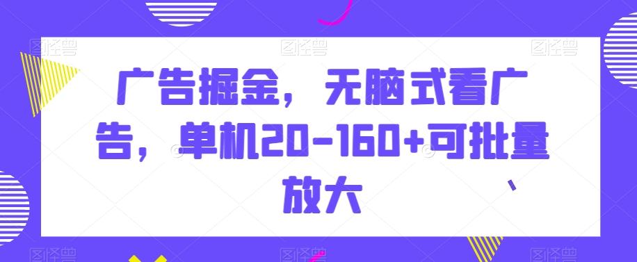 广告掘金，无脑式看广告，单机20-160+可批量放大【揭秘】-星河轻创