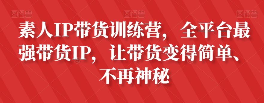 素人IP带货训练营，全平台最强带货IP，让带货变得简单、不再神秘-星河轻创