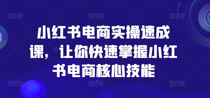 小红书电商实操速成课，让你快速掌握小红书电商核心技能-星河轻创