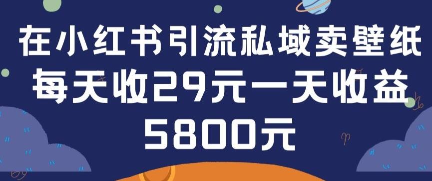 在小红书引流私域卖壁纸每张29元单日最高卖出200张(0-1搭建教程)【揭秘】-星河轻创