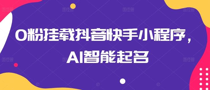 0粉挂载抖音快手小程序，AI智能起名-星河轻创