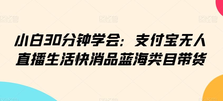 小白30分钟学会：支付宝无人直播生活快消品蓝海类目带货【揭秘】-星河轻创