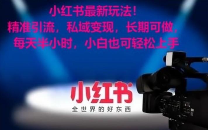 小红书最新玩法！精准引流，私域变现，长期可做，每天半小时，小白也可轻松上手-星河轻创