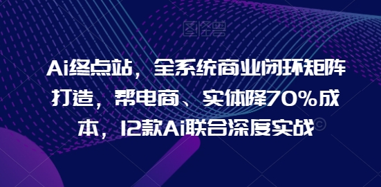 Ai终点站，全系统商业闭环矩阵打造，帮电商、实体降70%成本，12款Ai联合深度实战【0906更新】-星河轻创