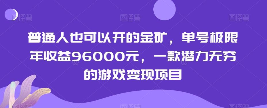 普通人也可以开的金矿，单号极限年收益96000元，一款潜力无穷的游戏变现项目【揭秘】-星河轻创