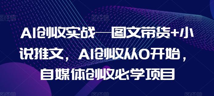 AI创收实战—图文带货+小说推文，AI创收从0开始，自媒体创收必学项目-星河轻创