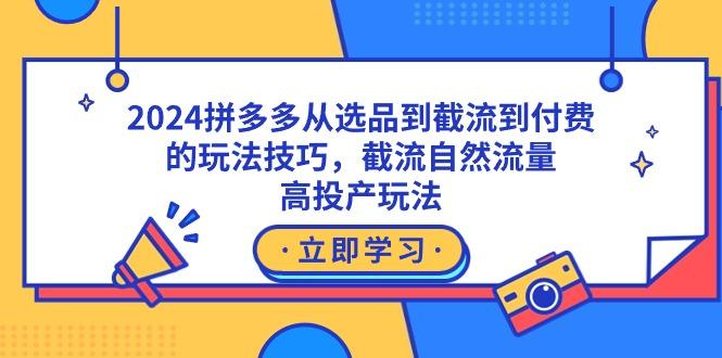 2024拼多多从选品到截流到付费的玩法技巧，截流自然流量玩法，高投产玩法-星河轻创