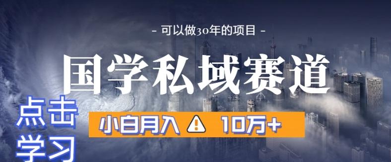 暴力国学私域赛道，小白月入10万+，引流+转化完整流程【揭秘】-星河轻创