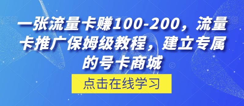一张流量卡赚100-200，流量卡推广保姆级教程，建立专属的号卡商城-星河轻创