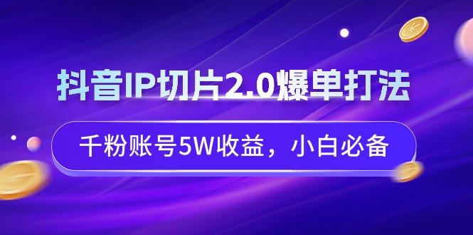 抖音IP切片2.0爆单打法，千粉账号5W收益，小白必备-星河轻创